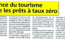 Corse Matin : L'agence du tourismes valide les prêts à taux zero